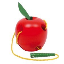 Fädelspiel Apfel und Wurm