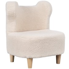 Kindersessel, Kindersofa mit Teddyfleece-Optik, Bärenform für Kinderzimmer Beige