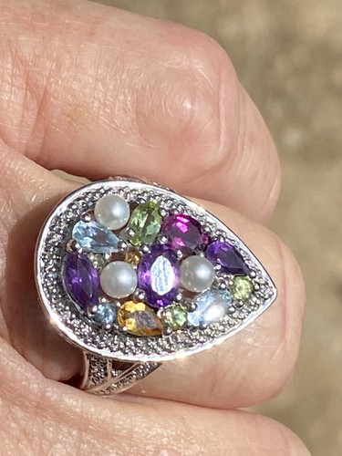 Ring sterling silber edelstein - silber,
