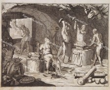 Waffen-Schmiede Schmied Vulkan Vulcanus Hephaistos Amboß Esse Hammer Rüstung 