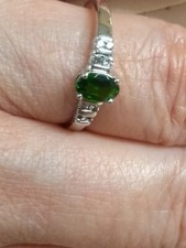 Ring Chromdiopsid –Grün 925 Silber, Ring Durchmesser ca.18mm Stein ca.5, 50mmx4m