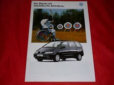 VW Sharan 7M8 mit Fahrhilfen für Behinderte Prospekt Brochure Depliant von 1996