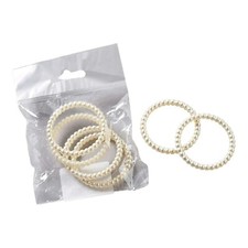 12 Serviettenringe Perlen creme 5 cm Ø Hochzeit