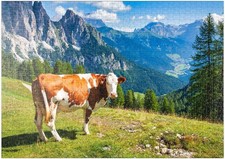 1000 Teile Puzzle Kuh Alm