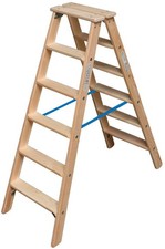 Krause 818430 Stabilo Stufen-Doppelleiter, Holz, 2x6 Stufen