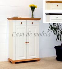Massivholz Schuhschrank MONA Landhaus 86x120x37cm Fichte massiv altweiß lackiert