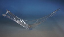 Vintage Daum France Glas Schale Bowl geschwungen transparent signiert (0123-087)