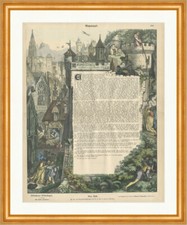 Rapunzel Märchen Grimm Speckter Zopf Turm Münchener Bilderbogen 216 Gerahmt