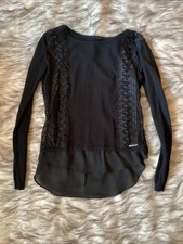 Sexy Koucla Pullover 34 36 S M Spitze Bluse Shirt Tunika Stretch Top Neu 