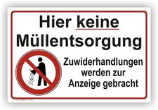 Hier keine Müll-Entsorgung