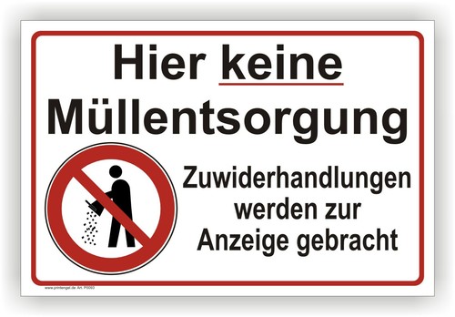Hier keine müll - keine, müll-entsorgung