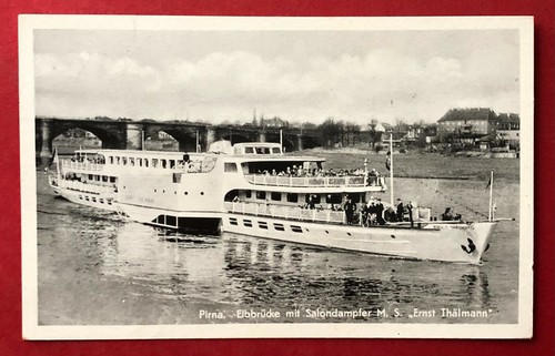 Pirna 1965 elbbrücke mit - ak,