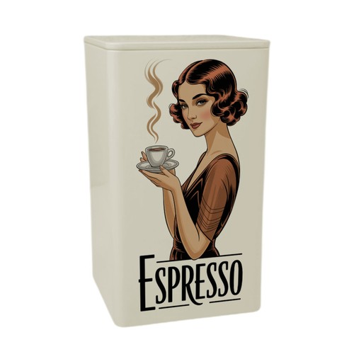 Vintage frau trinkt espresso - frau,