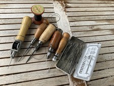 5 Werkzeuge Schuster Sattler Schuhmacher. Nagelheft Nähheft Ahlenheft.