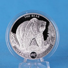 Republik Kongo 20 Francs 2022  World's Wildlife The Bear 1 oz. 9999 Silber unz