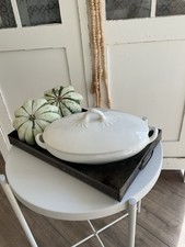 Deko Küche Original Sarreguimenes France weiss antik  Terrine/Schale/Schüssel