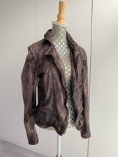 muubaa Damen Lederjacke / Bikerjacke in used Braun-Aubergine / Gr. S / Gr. 36