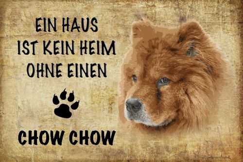 Holzschild 18x12 chow - 18x12,