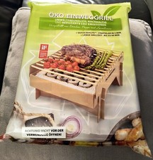 ÖKO-EINWEGGRILL umweltfreundlich aus Bambus, Pappe u. Lavasteinen Camping Angeln