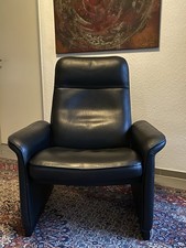 De Sede DS50 Design-Sessel, Schwarz, Handgenähtes Neck-Leder Designmöbel