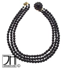 Schwarzes Glas Collier ca 60er