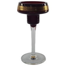 Barthmann Goldbrokat Rubinrot Kerzenhalter Schwimmkerzenhalter 