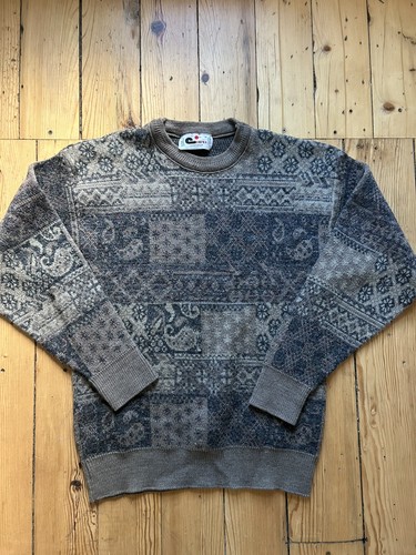 Vintage knit paisley sweater - paisley,