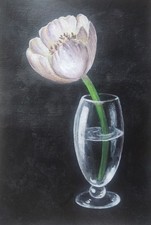 BLUME Weiß Gemälde