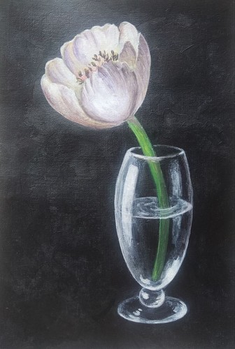 Blume weiß gemälde - blume,