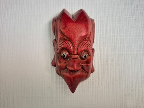 Vintage holzmaske teufel - vintage,