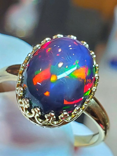Krone feueropal ring - krone,