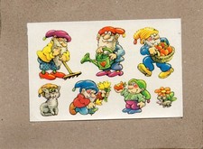 altes DDR Abziehbild Schiebebild , Gartenzwerge (2),1990,Planet Verlag Berlin