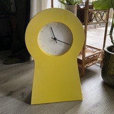 Vintage Ikea Uhr gelb Metall