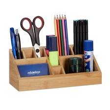 Stiftehalter Schreibtisch Organizer 10 Fächer Bambus Tisch Organizer aus Bambus
