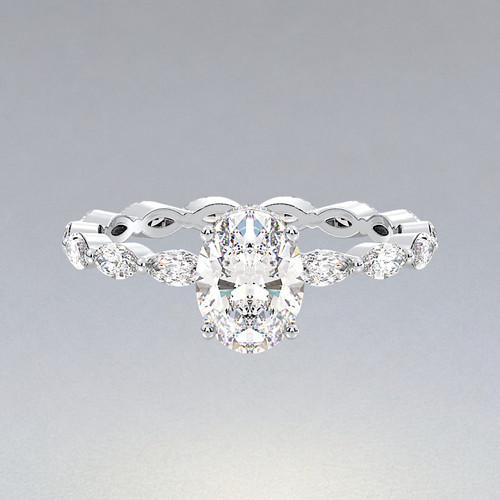 Karat weißgold diamant - 14,