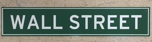Strassenschild wall street - us,