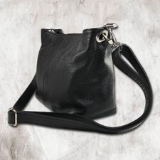 Toscanto Damen Schultertasche Umhängetasche Leder Tasche schwarz OTT829SS