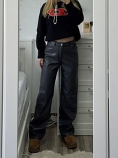 Monki Lederhose grau 36 S Wide