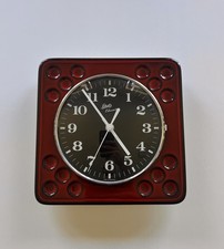 Vintage Schatz Elexacta Wanduhr H 3085– 70er Jahre  Rot Bubble Op Art Pop