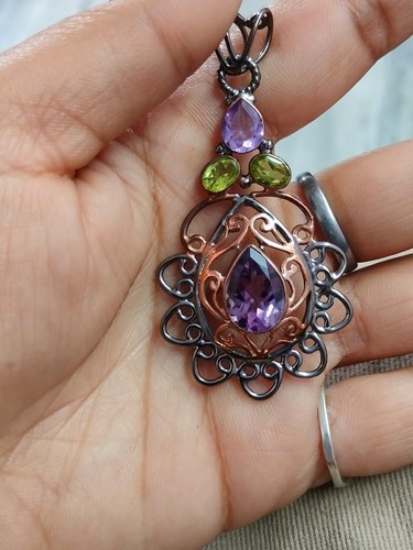 Amethyst edelstein anhänger - amethyst,