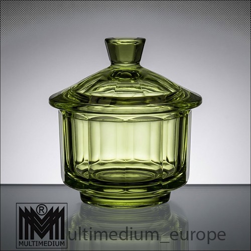 Art deco glas deckeldose moser - deco,