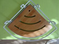 BADREGAL Duschregal Regal Dusche Bad Eckregal Metall Bambus Zubehör Ablage Wand