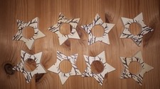 8x Serviettenringe aus Holz Weihnachten Advent Dekoration Stern