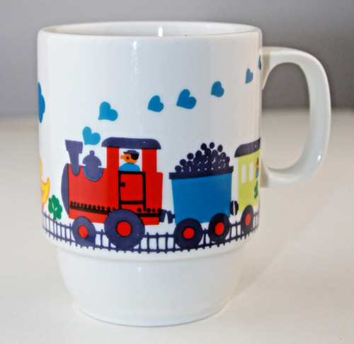 Kinder becher tasse - tasse, eisenbahn
