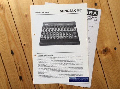Prospekt tonmischpult sonosax - tonmischpult,