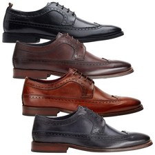 Base London Herren Havisham Brogue Schuhe Leder Zum Schnüren Arbeit Schule