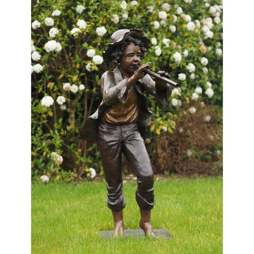 Bronzefigur flötenspieler - bronzefigur, "flötenspieler