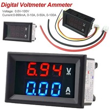10A 100V LED Digitalanzeige Volt Strom Spannungsmesser Voltmeter Amperemeter Neu