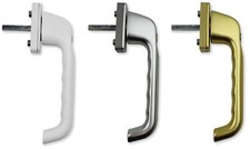 Hoppe Kippschieber Terrassentürgriff 43 mm Befestigung Weißgold & Silber mit Schlüssel