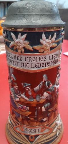 Jugendstil bierkrug mit - -,